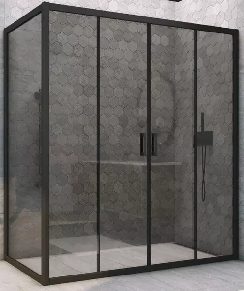 

Душевой угол-ограждение «Vegas Glass» Z2P+ZPV Novo h2000 190/100 графит/чёрный матовый без поддона универсальный