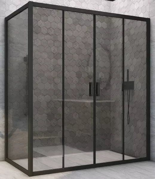 

Душевой угол-ограждение «Vegas Glass» Z2P+ZPV Novo h2000 195/85 графит/чёрный матовый без поддона универсальный
