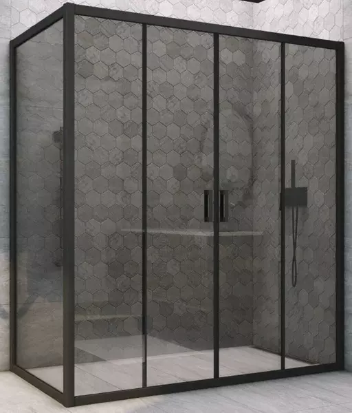 

Душевой угол-ограждение «Vegas Glass» Z2P+ZPV Novo h2000 195/95 графит/чёрный матовый без поддона универсальный