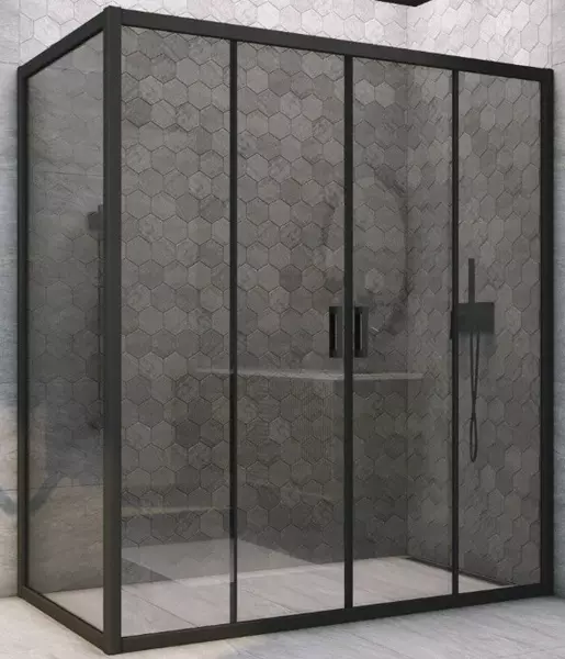 

Душевой угол-ограждение «Vegas Glass» Z2P+ZPV Novo h2000 200/80 графит/чёрный матовый без поддона универсальный