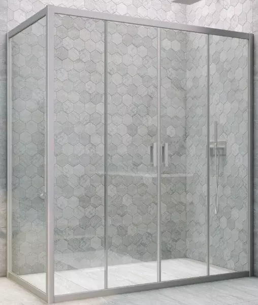 

Душевой угол-ограждение «Vegas Glass» Z2P+ZPV Novo h2000 200/100 Crystal vision/хром матовый без поддона универсальный