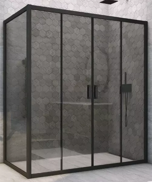 

Душевой угол-ограждение «Vegas Glass» Z2P+ZPV Novo h2000 205/70 графит/чёрный матовый без поддона универсальный