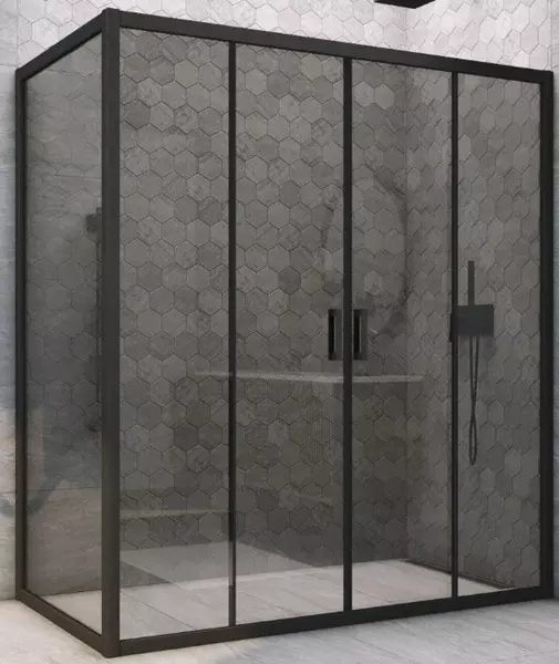 

Душевой угол-ограждение «Vegas Glass» Z2P+ZPV Novo h2000 205/75 графит/чёрный матовый без поддона универсальный