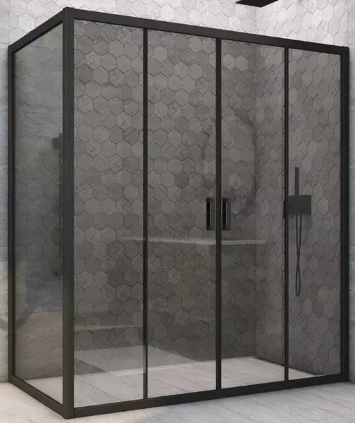 

Душевой угол-ограждение «Vegas Glass» Z2P+ZPV Novo h2000 205/85 графит/чёрный матовый без поддона универсальный