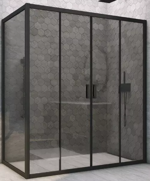 

Душевой угол-ограждение «Vegas Glass» Z2P+ZPV Novo h2000 205/90 графит/чёрный матовый без поддона универсальный