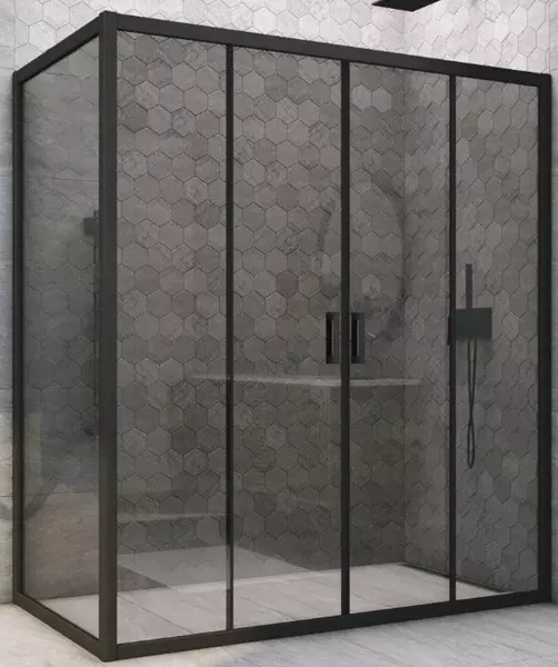 

Душевой угол-ограждение «Vegas Glass» Z2P+ZPV Novo h2000 210/75 графит/чёрный матовый без поддона универсальный