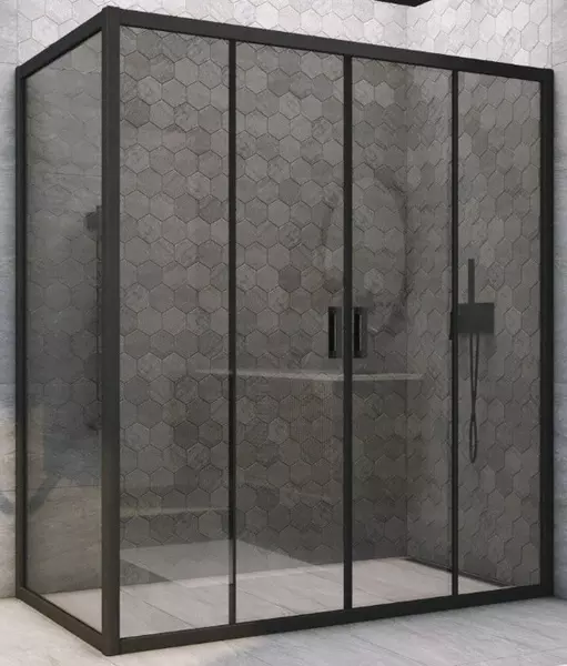

Душевой угол-ограждение «Vegas Glass» Z2P+ZPV Novo h2000 210/85 графит/чёрный матовый без поддона универсальный