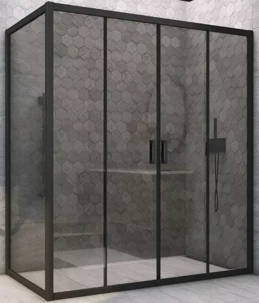 

Душевой угол-ограждение «Vegas Glass» Z2P+ZPV Novo h2000 210/95 графит/чёрный матовый без поддона универсальный