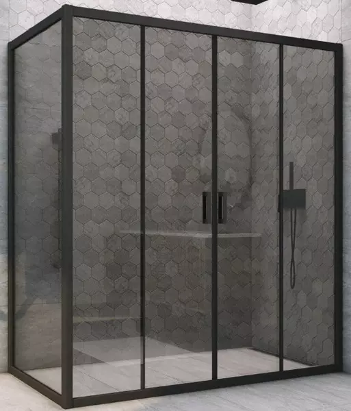 

Душевой угол-ограждение «Vegas Glass» Z2P+ZPV Novo h2000 215/95 графит/чёрный матовый без поддона универсальный