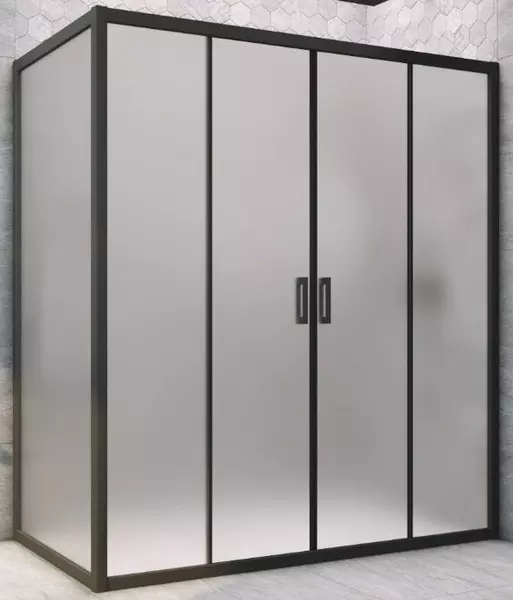 

Душевой угол-ограждение «Vegas Glass» Z2P+ZPV Novo h2000 150/75 сатин/чёрный матовый без поддона универсальный