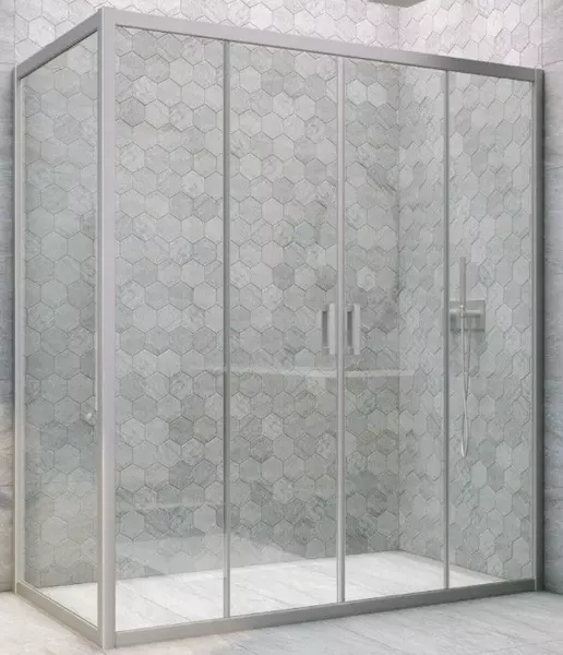 

Душевой угол-ограждение «Vegas Glass» Z2P+ZPV Novo h2000 150/80 прозрачный/хром матовый без поддона универсальный