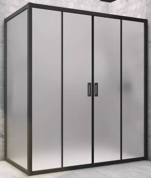 

Душевой угол-ограждение «Vegas Glass» Z2P+ZPV Novo h2000 150/80 сатин/чёрный матовый без поддона универсальный