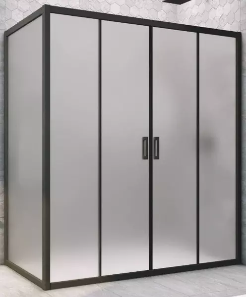 

Душевой угол-ограждение «Vegas Glass» Z2P+ZPV Novo h2000 150/85 сатин/чёрный матовый без поддона универсальный