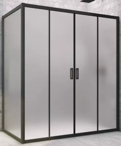 

Душевой угол-ограждение «Vegas Glass» Z2P+ZPV Novo h2000 150/90 сатин/чёрный матовый без поддона универсальный