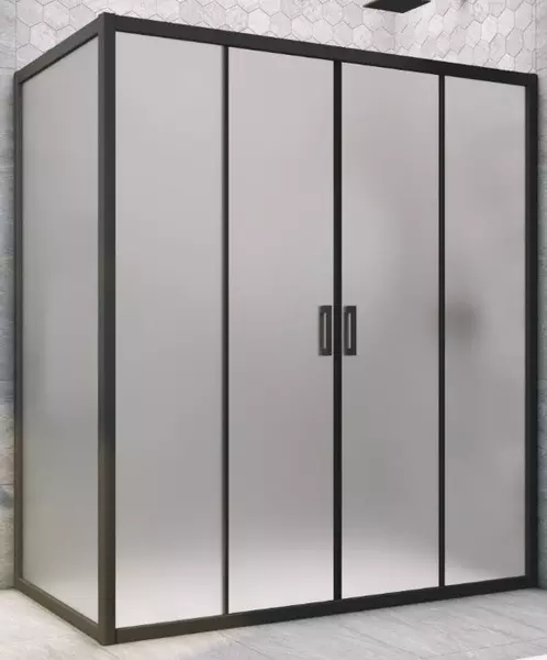 

Душевой угол-ограждение «Vegas Glass» Z2P+ZPV Novo h2000 150/100 сатин/чёрный матовый без поддона универсальный