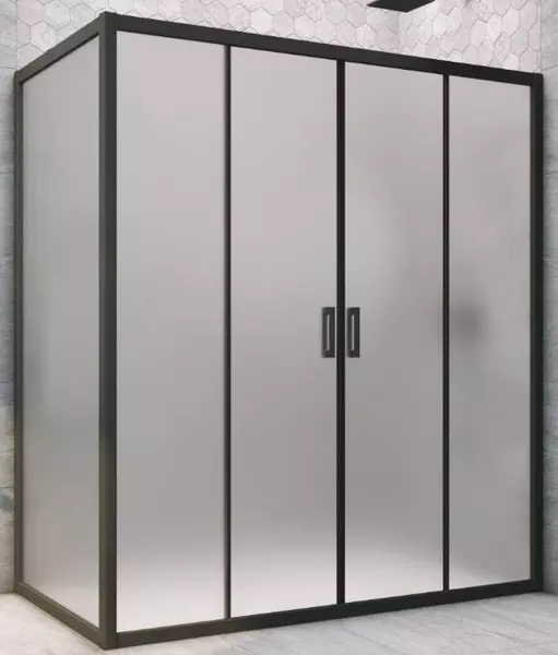 

Душевой угол-ограждение «Vegas Glass» Z2P+ZPV Novo h2000 155/70 сатин/чёрный матовый без поддона универсальный