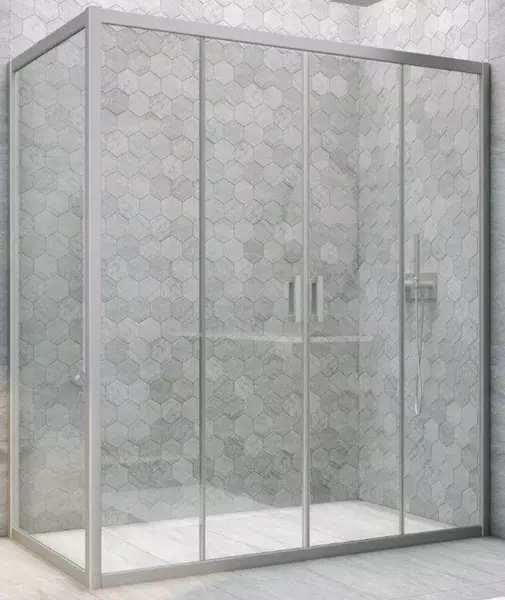 

Душевой угол-ограждение «Vegas Glass» Z2P+ZPV Novo h2000 155/75 прозрачный/хром матовый без поддона универсальный
