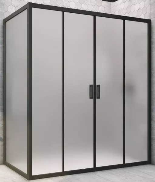 

Душевой угол-ограждение «Vegas Glass» Z2P+ZPV Novo h2000 155/90 сатин/чёрный матовый без поддона универсальный
