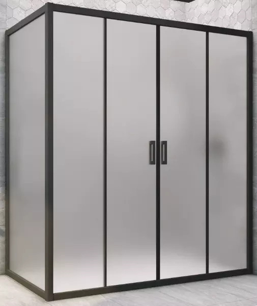 

Душевой угол-ограждение «Vegas Glass» Z2P+ZPV Novo h2000 155/100 сатин/чёрный матовый без поддона универсальный