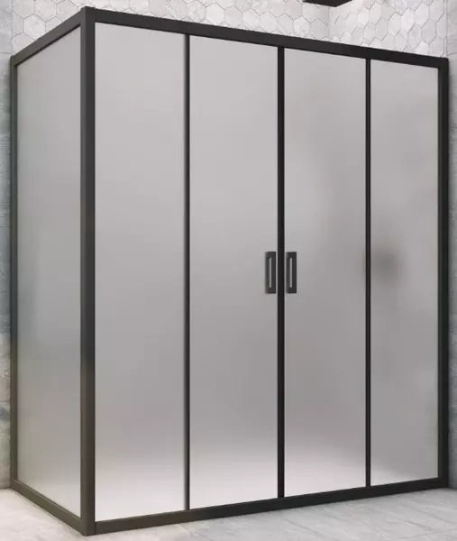 

Душевой угол-ограждение «Vegas Glass» Z2P+ZPV Novo h2000 160/70 сатин/чёрный матовый без поддона универсальный