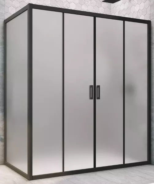 

Душевой угол-ограждение «Vegas Glass» Z2P+ZPV Novo h2000 160/95 сатин/чёрный матовый без поддона универсальный