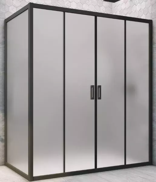 

Душевой угол-ограждение «Vegas Glass» Z2P+ZPV Novo h2000 165/75 сатин/чёрный матовый без поддона универсальный