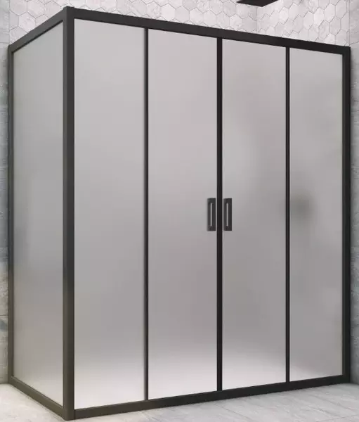 

Душевой угол-ограждение «Vegas Glass» Z2P+ZPV Novo h2000 165/80 сатин/чёрный матовый без поддона универсальный