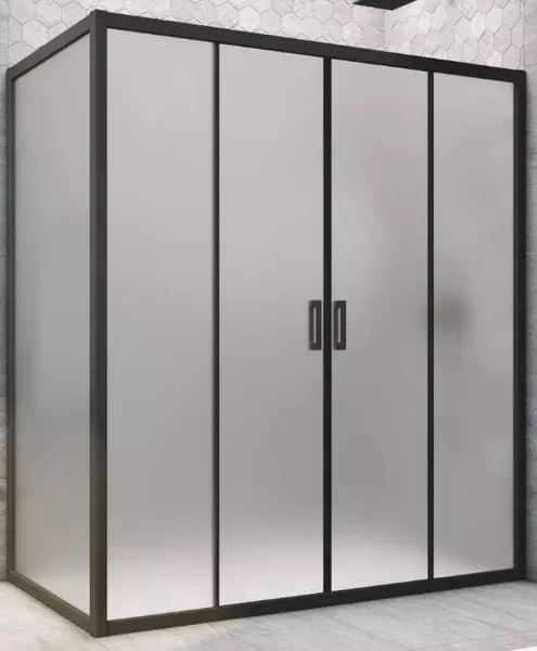 

Душевой угол-ограждение «Vegas Glass» Z2P+ZPV Novo h2000 170/85 сатин/чёрный матовый без поддона универсальный