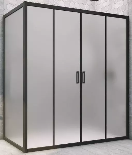 

Душевой угол-ограждение «Vegas Glass» Z2P+ZPV Novo h2000 175/90 сатин/чёрный матовый без поддона универсальный