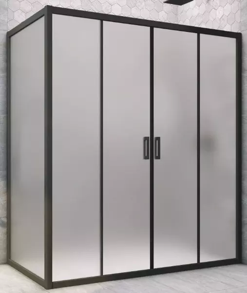 

Душевой угол-ограждение «Vegas Glass» Z2P+ZPV Novo h2000 175/95 сатин/чёрный матовый без поддона универсальный