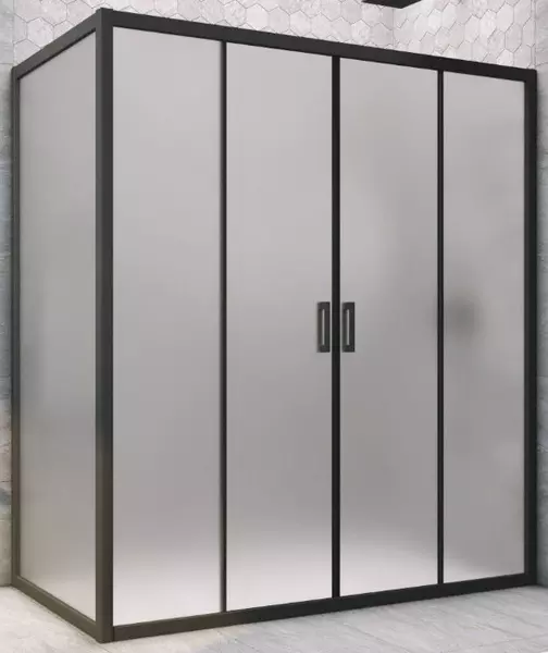 

Душевой угол-ограждение «Vegas Glass» Z2P+ZPV Novo h2000 180/70 сатин/чёрный матовый без поддона универсальный