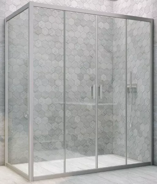 

Душевой угол-ограждение «Vegas Glass» Z2P+ZPV Novo h2000 180/100 прозрачный/хром матовый без поддона универсальный