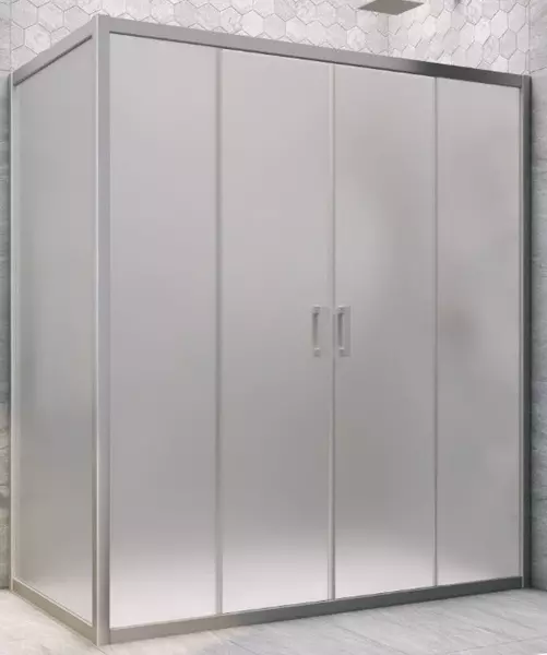 

Душевой угол-ограждение «Vegas Glass» Z2P+ZPV Novo h2000 185/70 сатин/хром матовый без поддона универсальный