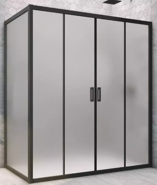 

Душевой угол-ограждение «Vegas Glass» Z2P+ZPV Novo h2000 185/70 сатин/чёрный матовый без поддона универсальный