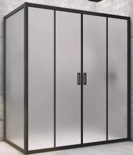 

Душевой угол-ограждение «Vegas Glass» Z2P+ZPV Novo h2000 185/95 сатин/чёрный матовый без поддона универсальный