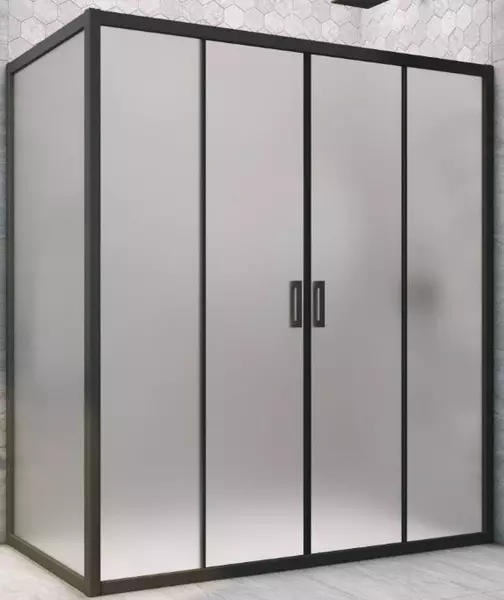 

Душевой угол-ограждение «Vegas Glass» Z2P+ZPV Novo h2000 190/70 сатин/чёрный матовый без поддона универсальный