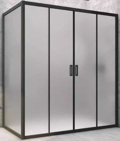 

Душевой угол-ограждение «Vegas Glass» Z2P+ZPV Novo h2000 190/75 сатин/чёрный матовый без поддона универсальный