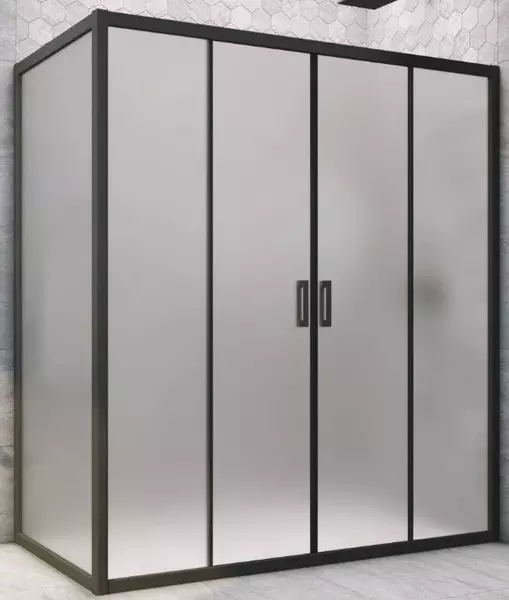 

Душевой угол-ограждение «Vegas Glass» Z2P+ZPV Novo h2000 190/80 сатин/чёрный матовый без поддона универсальный