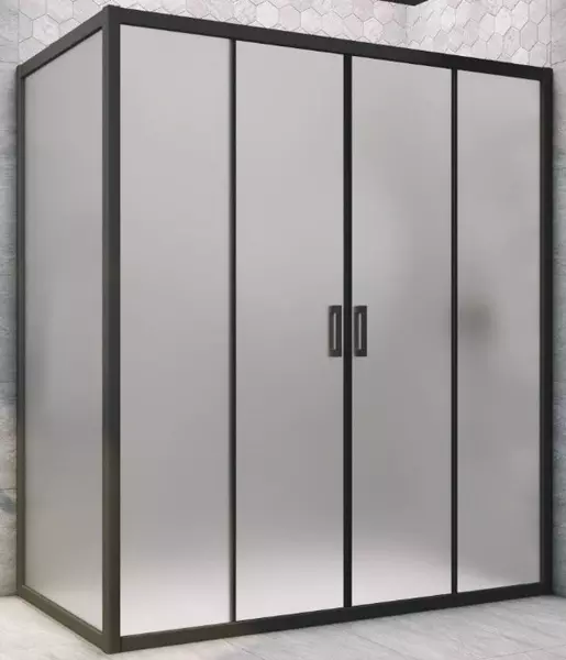 

Душевой угол-ограждение «Vegas Glass» Z2P+ZPV Novo h2000 190/85 сатин/чёрный матовый без поддона универсальный