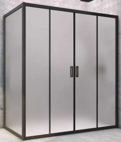 

Душевой угол-ограждение «Vegas Glass» Z2P+ZPV Novo h2000 190/95 сатин/чёрный матовый без поддона универсальный
