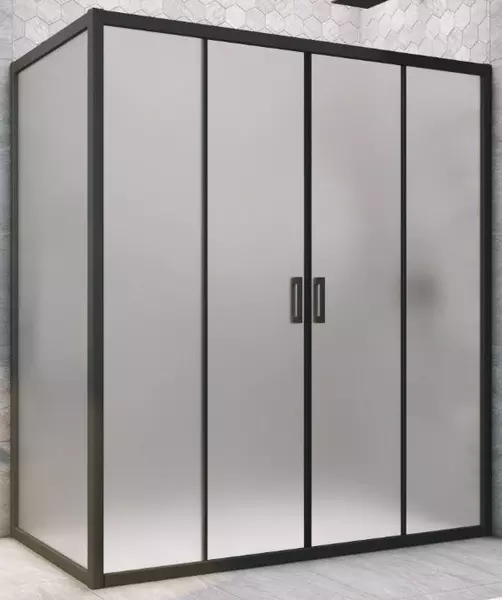 

Душевой угол-ограждение «Vegas Glass» Z2P+ZPV Novo h2000 190/100 сатин/чёрный матовый без поддона универсальный