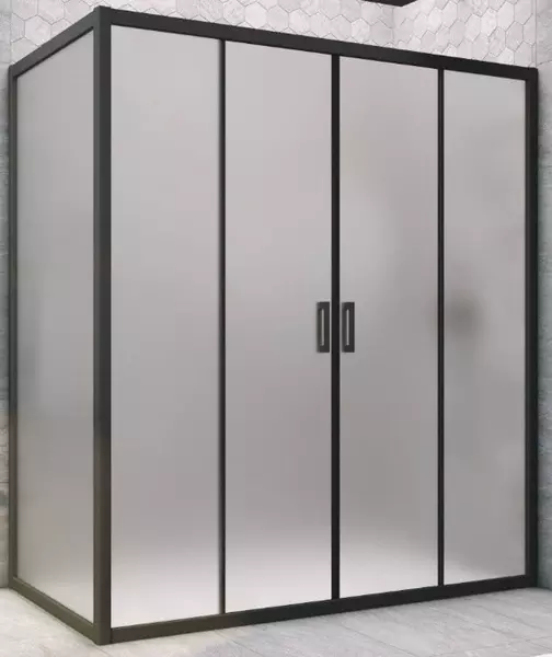 

Душевой угол-ограждение «Vegas Glass» Z2P+ZPV Novo h2000 195/75 сатин/чёрный матовый без поддона универсальный