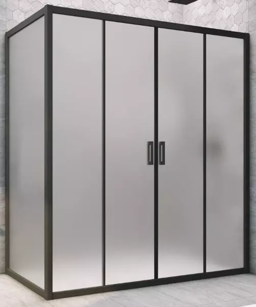 

Душевой угол-ограждение «Vegas Glass» Z2P+ZPV Novo h2000 195/80 сатин/чёрный матовый без поддона универсальный