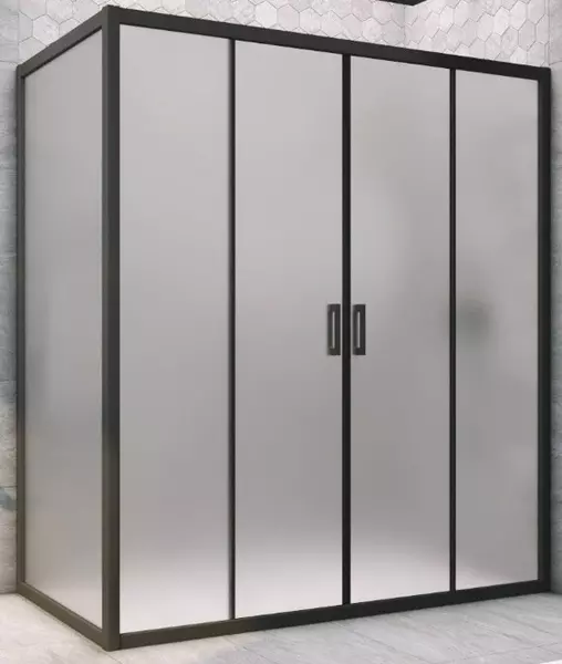 

Душевой угол-ограждение «Vegas Glass» Z2P+ZPV Novo h2000 195/85 сатин/чёрный матовый без поддона универсальный