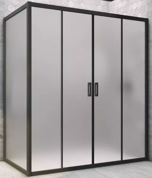 

Душевой угол-ограждение «Vegas Glass» Z2P+ZPV Novo h2000 195/90 сатин/чёрный матовый без поддона универсальный