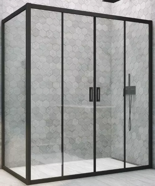 

Душевой угол-ограждение «Vegas Glass» Z2P+ZPV Novo h2000 200/70 прозрачный/чёрный матовый без поддона универсальный