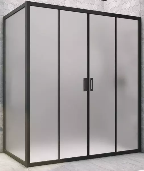 

Душевой угол-ограждение «Vegas Glass» Z2P+ZPV Novo h2000 200/85 сатин/чёрный матовый без поддона универсальный
