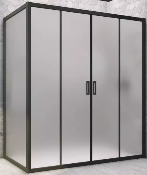 

Душевой угол-ограждение «Vegas Glass» Z2P+ZPV Novo h2000 200/90 сатин/чёрный матовый без поддона универсальный