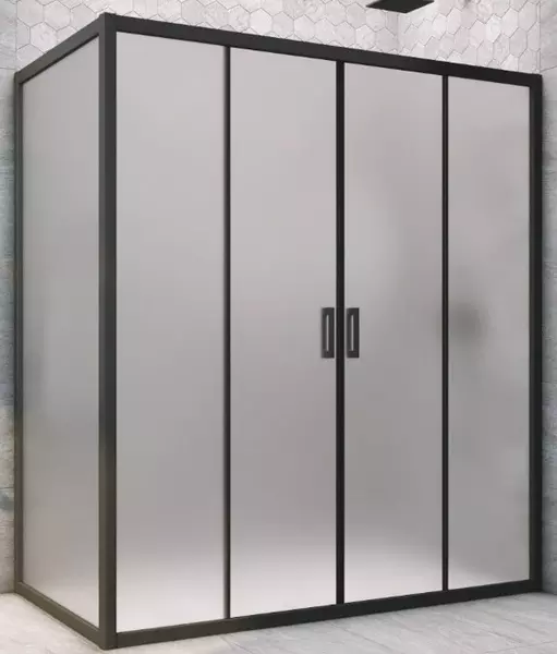 

Душевой угол-ограждение «Vegas Glass» Z2P+ZPV Novo h2000 200/95 сатин/чёрный матовый без поддона универсальный
