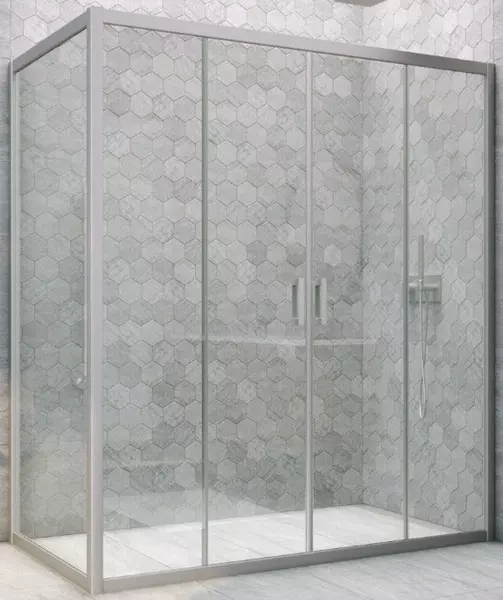 

Душевой угол-ограждение «Vegas Glass» Z2P+ZPV Novo h2000 200/100 прозрачный/хром матовый без поддона универсальный